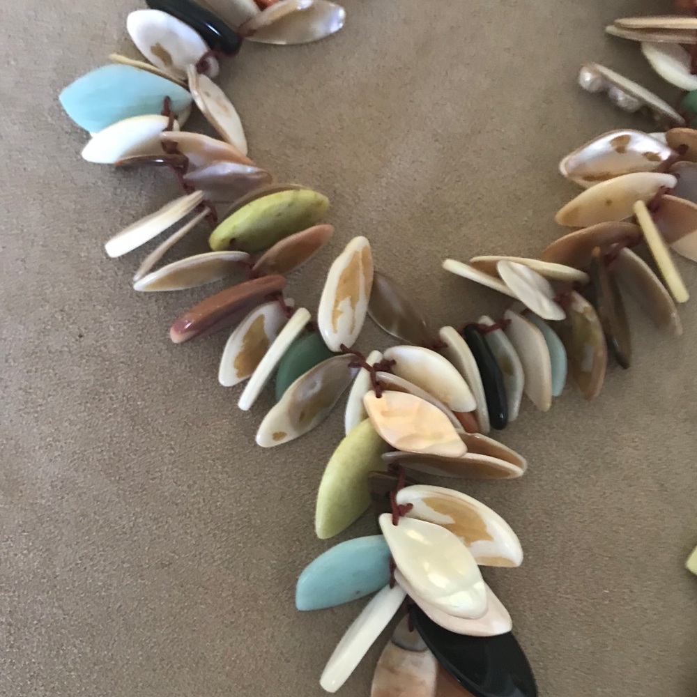 Beaded necklace and matching earrings